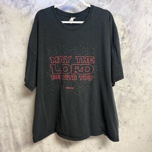 May The Lord Be With You Kerusso T Shirt Mens 4XL 29x30 Black Short Sleeve